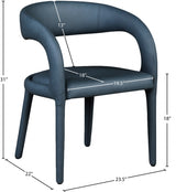 Sylvester Blue Faux Leather Dining Chair from Meridian - Luna Furniture