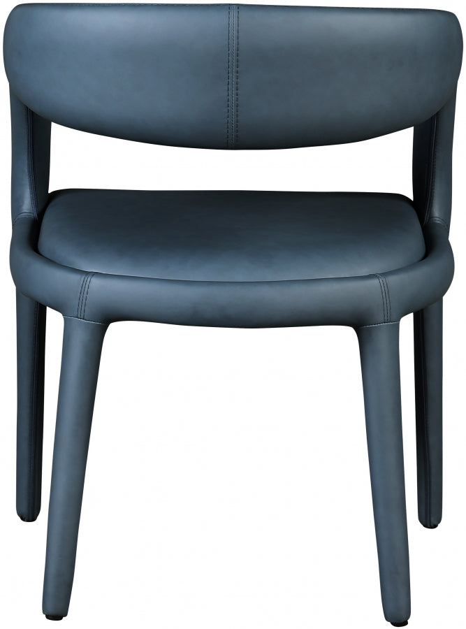 Sylvester Blue Faux Leather Dining Chair from Meridian - Luna Furniture