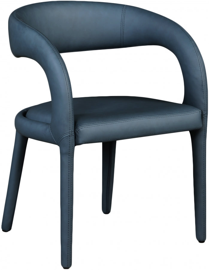 Sylvester Blue Faux Leather Dining Chair from Meridian - Luna Furniture