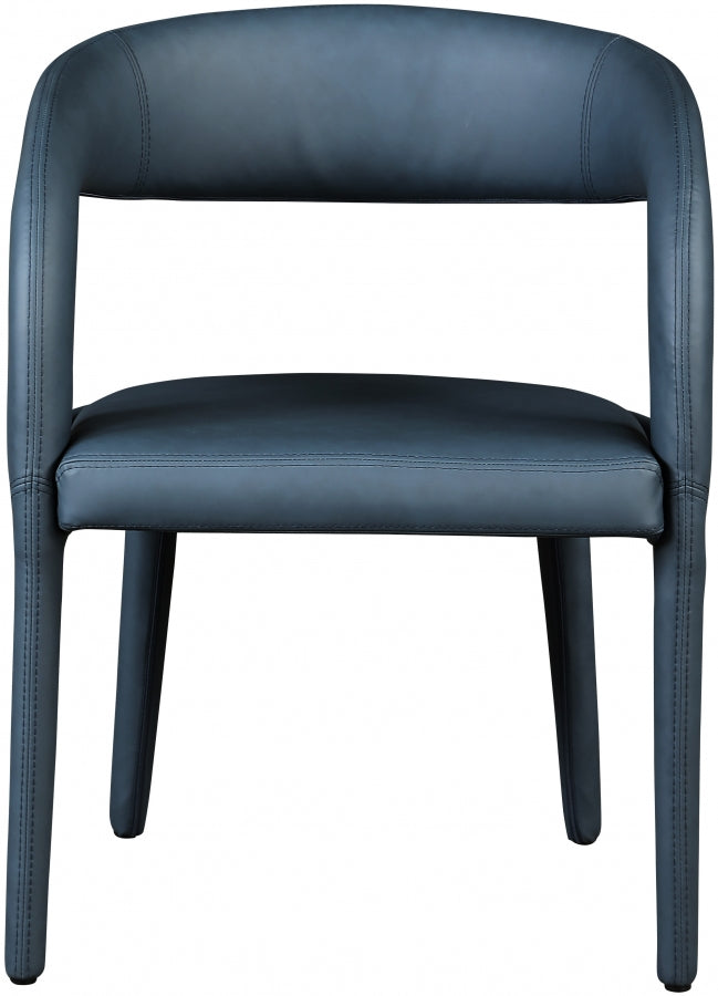 Sylvester Blue Faux Leather Dining Chair from Meridian - Luna Furniture