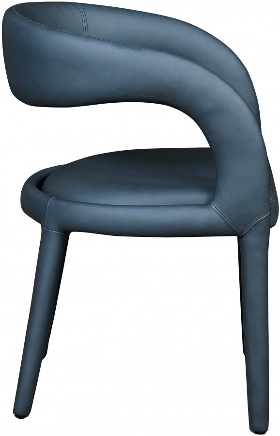 Sylvester Blue Faux Leather Dining Chair from Meridian - Luna Furniture