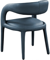 Sylvester Blue Faux Leather Dining Chair from Meridian - Luna Furniture