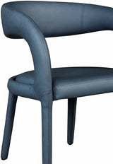 Sylvester Blue Faux Leather Dining Chair from Meridian - Luna Furniture