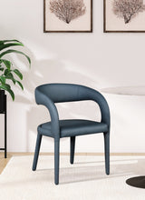 Sylvester Blue Faux Leather Dining Chair from Meridian - Luna Furniture