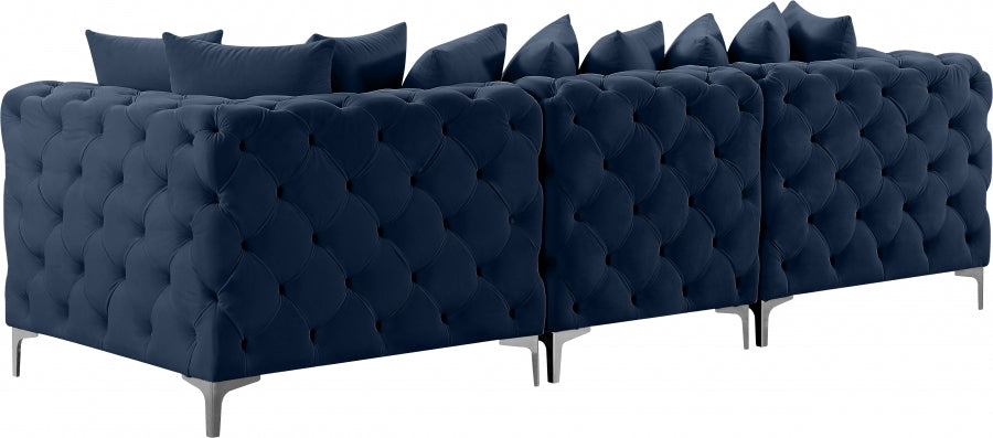 Tremblay Blue 108" Velvet Modular Sofa from Meridian - Luna Furniture