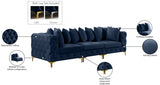 Tremblay Blue 108" Velvet Modular Sofa from Meridian - Luna Furniture