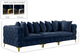 Tremblay Blue 108" Velvet Modular Sofa from Meridian - Luna Furniture