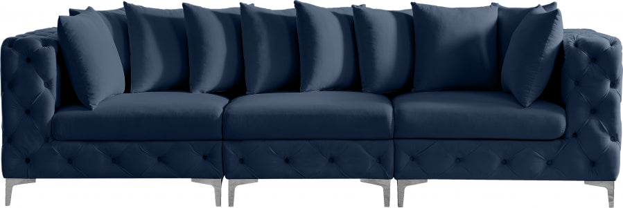 Tremblay Blue 108" Velvet Modular Sofa from Meridian - Luna Furniture