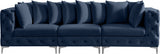 Tremblay Blue 108" Velvet Modular Sofa from Meridian - Luna Furniture