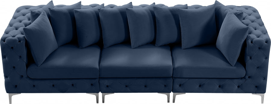 Tremblay Blue 108" Velvet Modular Sofa from Meridian - Luna Furniture