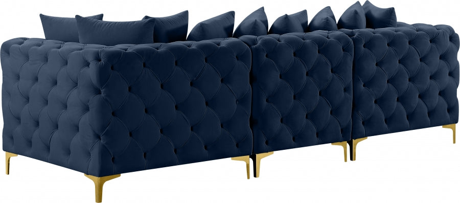 Tremblay Blue 108" Velvet Modular Sofa from Meridian - Luna Furniture