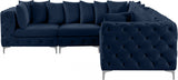 Tremblay Blue Velvet Modular Sectional from Meridian - Luna Furniture