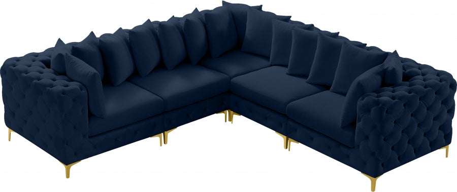 Tremblay Blue Velvet Modular Sectional from Meridian - Luna Furniture