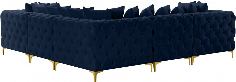 Tremblay Blue Velvet Modular Sectional from Meridian - Luna Furniture