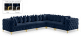 Tremblay Blue Velvet Modular Sectional from Meridian - Luna Furniture