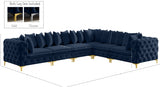 Tremblay Blue Velvet Modular Sectional from Meridian - Luna Furniture