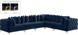 Tremblay Blue Velvet Modular Sectional from Meridian - Luna Furniture