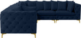 Tremblay Blue Velvet Modular Sectional from Meridian - Luna Furniture