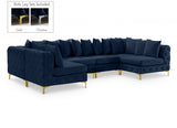 Tremblay Blue Velvet Modular Sectional from Meridian - Luna Furniture