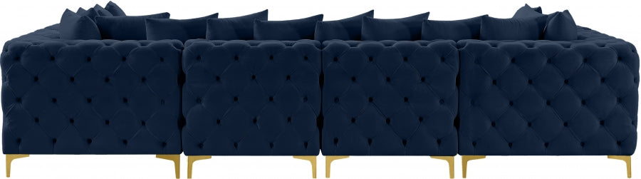 Tremblay Blue Velvet Modular Sectional from Meridian - Luna Furniture