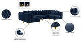 Tremblay Blue Velvet Modular Sectional from Meridian - Luna Furniture