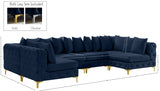 Tremblay Blue Velvet Modular Sectional from Meridian - Luna Furniture