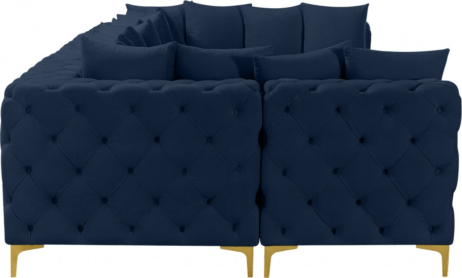 Tremblay Blue Velvet Modular Sectional from Meridian - Luna Furniture