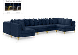 Tremblay Blue Velvet Modular Sectional from Meridian - Luna Furniture