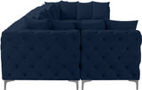 Tremblay Blue Velvet Modular Sectional from Meridian - Luna Furniture