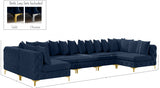 Tremblay Blue Velvet Modular Sectional from Meridian - Luna Furniture