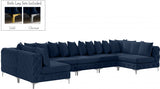 Tremblay Blue Velvet Modular Sectional from Meridian - Luna Furniture