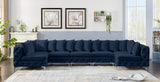 Tremblay Blue Velvet Modular Sectional from Meridian - Luna Furniture