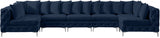 Tremblay Blue Velvet Modular Sectional from Meridian - Luna Furniture