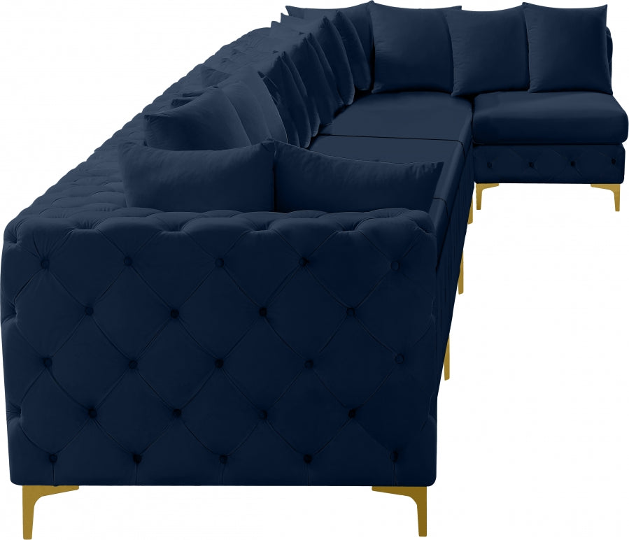 Tremblay Blue Velvet Modular Sectional from Meridian - Luna Furniture