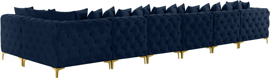 Tremblay Blue Velvet Modular Sectional from Meridian - Luna Furniture