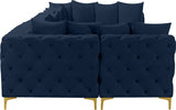 Tremblay Blue Velvet Modular Sectional from Meridian - Luna Furniture