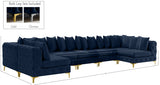 Tremblay Blue Velvet Modular Sectional from Meridian - Luna Furniture