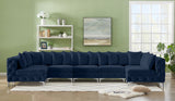 Tremblay Blue Velvet Modular Sectional from Meridian - Luna Furniture