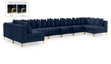 Tremblay Blue Velvet Modular Sectional from Meridian - Luna Furniture