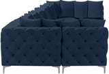 Tremblay Blue Velvet Modular Sectional from Meridian - Luna Furniture