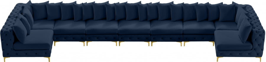 Tremblay Blue Velvet Modular Sectional from Meridian - Luna Furniture