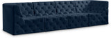 Tuft Blue Velvet Modular 128" Sofa from Meridian - Luna Furniture