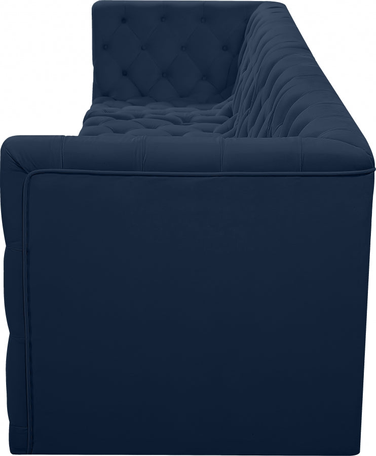 Tuft Blue Velvet Modular 128" Sofa from Meridian - Luna Furniture