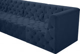 Tuft Blue Velvet Modular 128" Sofa from Meridian - Luna Furniture