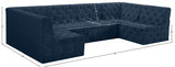 Tuft Blue Velvet Modular Sectional from Meridian - Luna Furniture