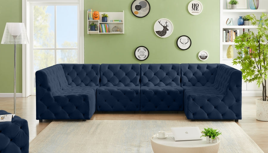 Tuft Blue Velvet Modular Sectional from Meridian - Luna Furniture