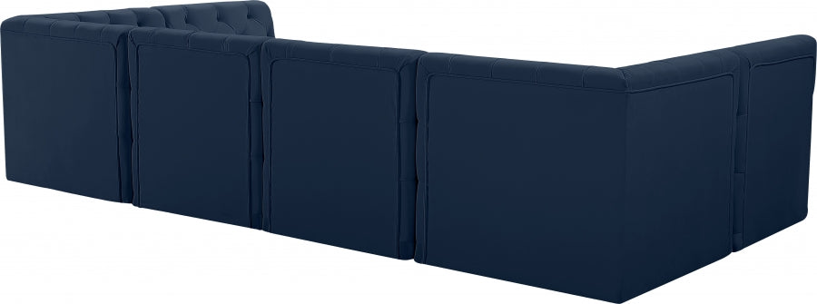 Tuft Blue Velvet Modular Sectional from Meridian - Luna Furniture