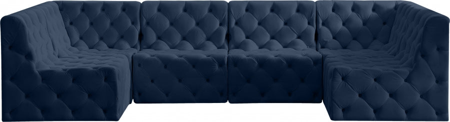 Tuft Blue Velvet Modular Sectional from Meridian - Luna Furniture