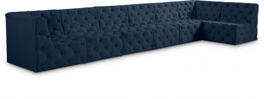 Tuft Blue Velvet Modular Sectional from Meridian - Luna Furniture