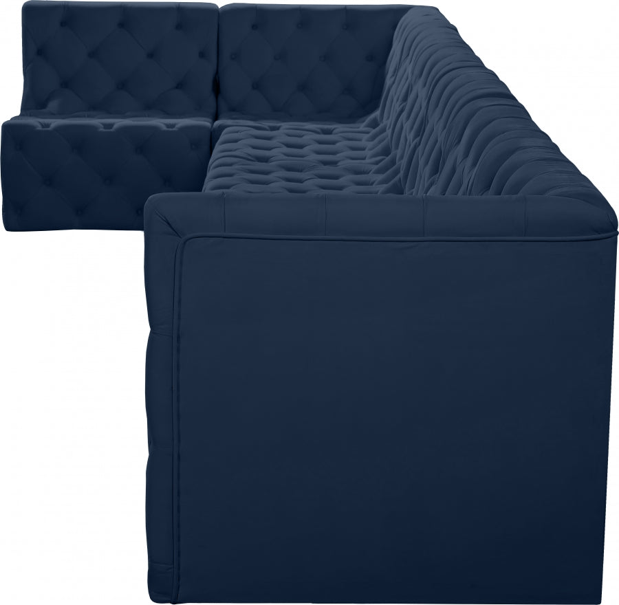 Tuft Blue Velvet Modular Sectional from Meridian - Luna Furniture